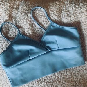 Baby blue boohoo crop top